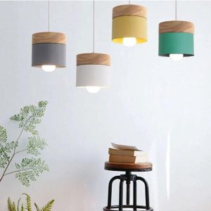 lampe suspendue bois
